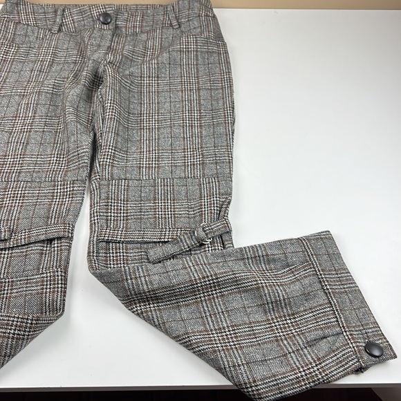 Coco & tashi Brown Plaid Pants with Button Cuffs - Picture 10 of 11